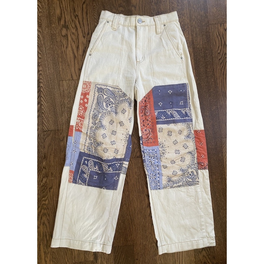 Bandana Patchwork Americana Cargo Utility Pants BDG Size 25 Bohemian Alt Indie